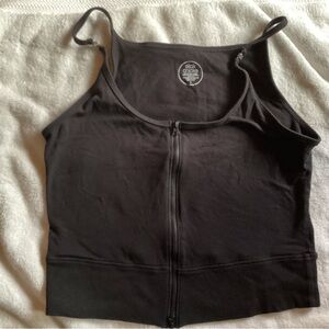 Black Zip-Up Tank Top